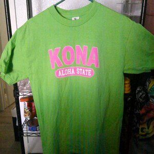 Medium Mens Kona Hawaii Green T-shirt-Good Condition-No Tags